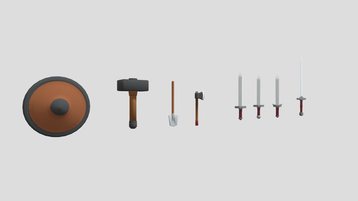Low poly Weapon GameAsset 3D Model