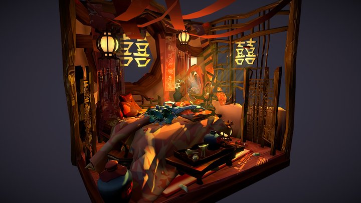 DAE Crib - Chinese Honeymoon Room 3D Model