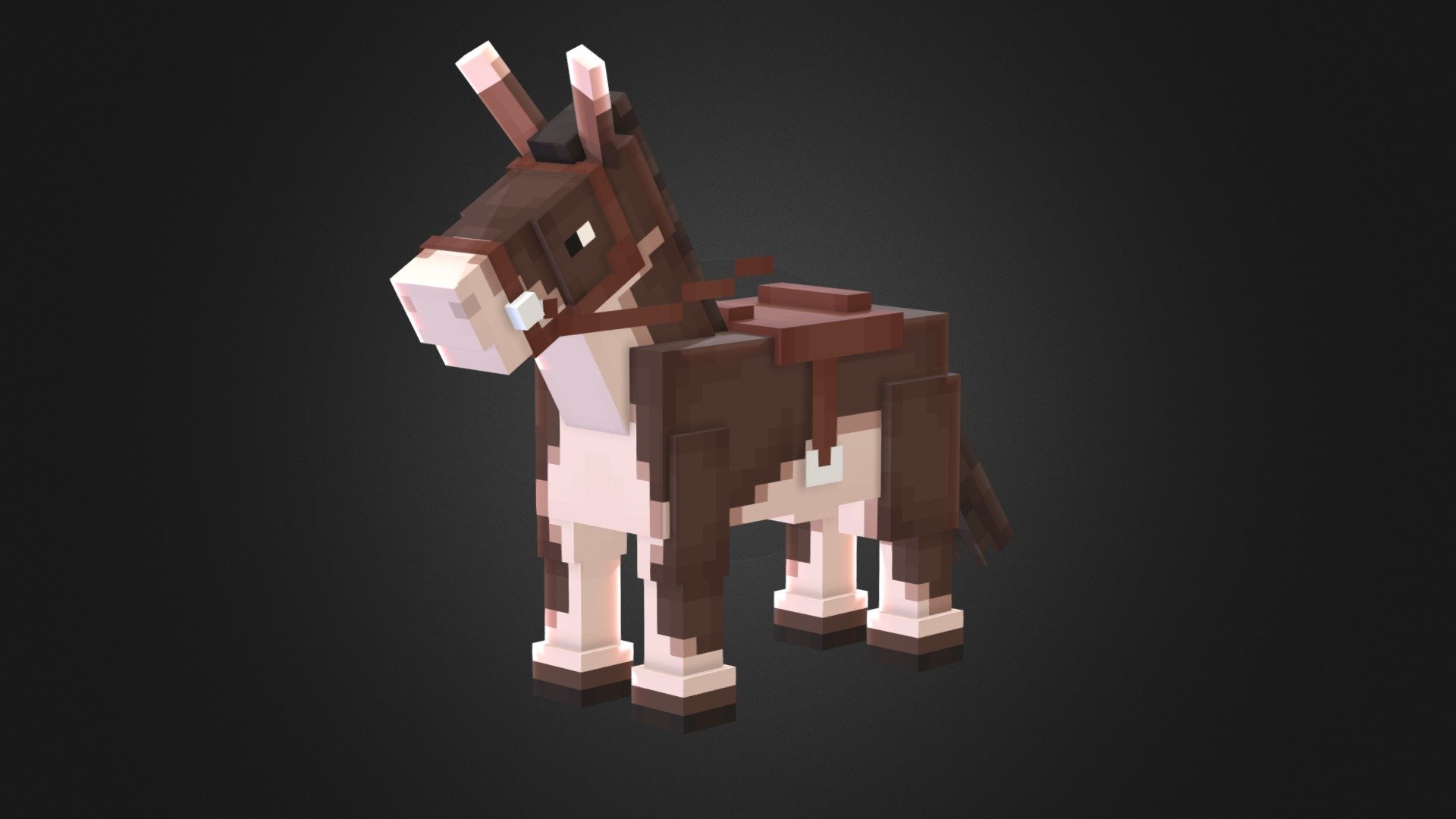 Donkey or Mule Custom Minecraft Model 3D model by jessdragon12