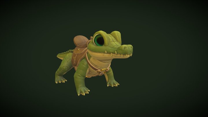 Stylized Baby crocodile 3D Model