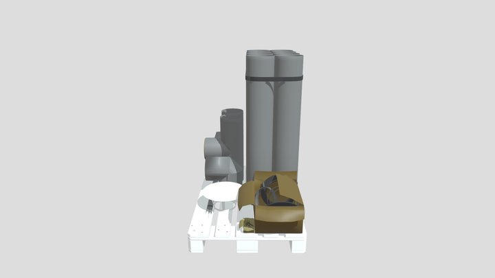 Paleta s komínem (Vícevrstvý kovový komín) 3D Model