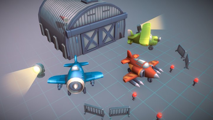 Cartoon Planes Unity 3D Model