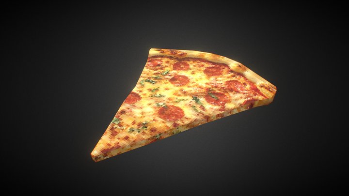 PSX-Inspired Low-Poly Pizza Slice 3D Model