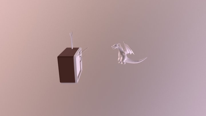 Alison- Charizard watching tv 3D Model