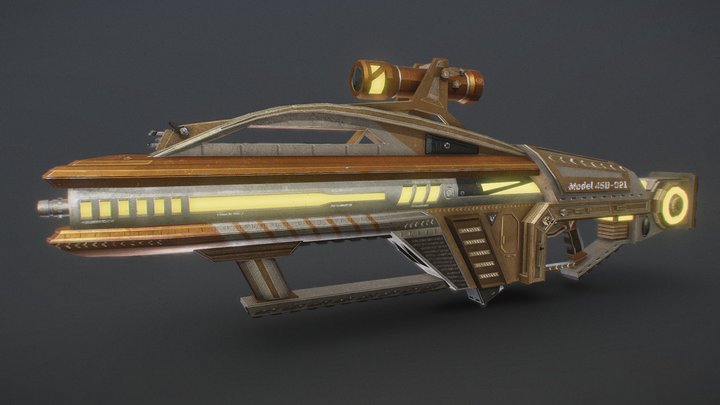 sci-fi gun [blender, substance painter] 3D Model