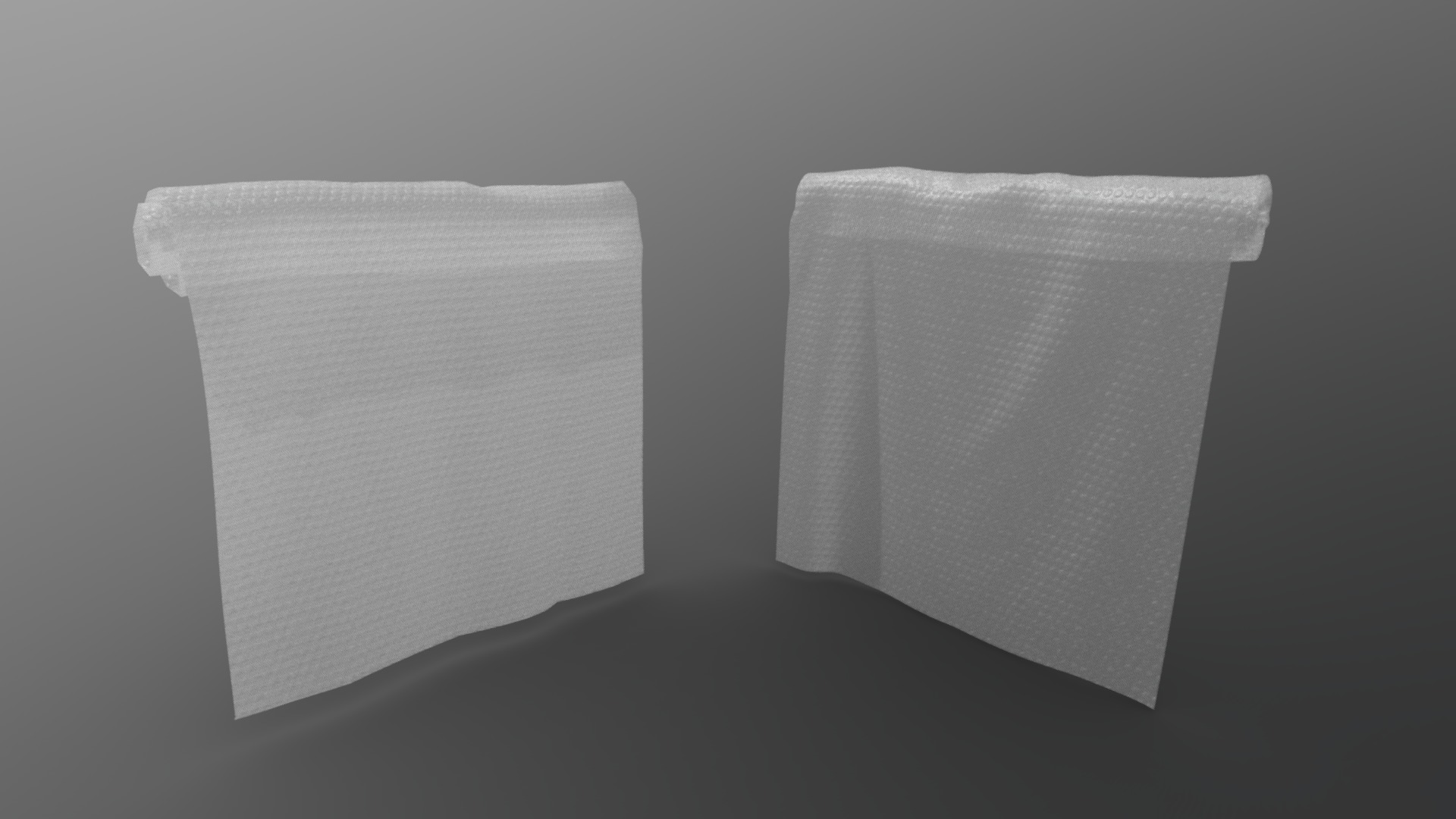 3D model Bubble Wrap Roll 01 - This is a 3D model of the Bubble Wrap Roll 01. The 3D model is about a pair of white towels.