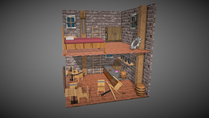 Cenário Medieval Segundo Checkpoint 3D Model