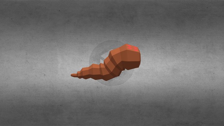 Lowpoly Alienworm 3D Model