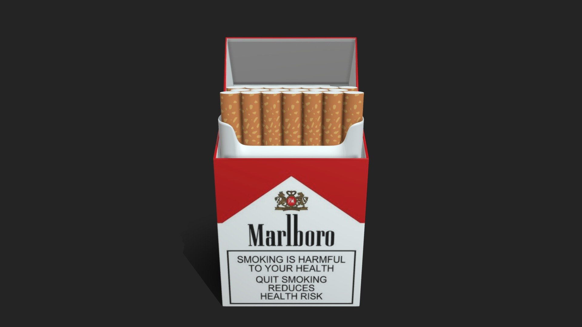 Marlboro Pack Of 20 Cigarettes Download Free 3D Model By Miguel Vega 