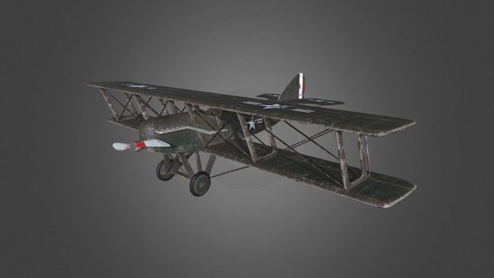Old WW1 plane - low poly 3D Model
