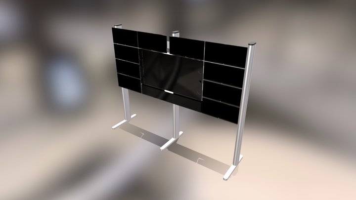 Videowall Monitoring Stack 3D Model