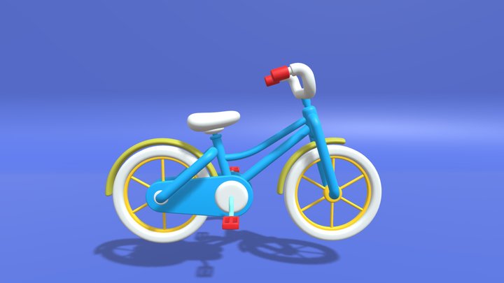 Cartoon Cute Bicycle 3D Model