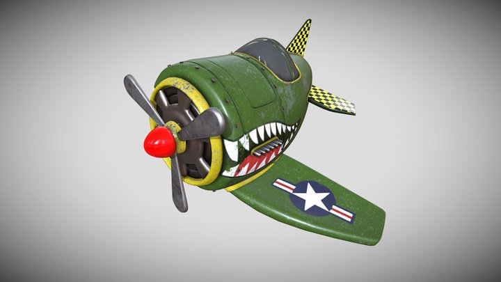 Cartoon Airplane 3D Model