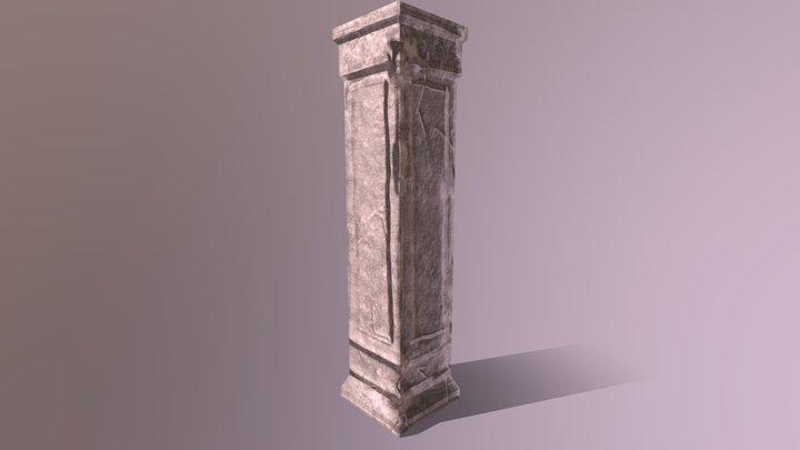 Textured Pillar 3D Model