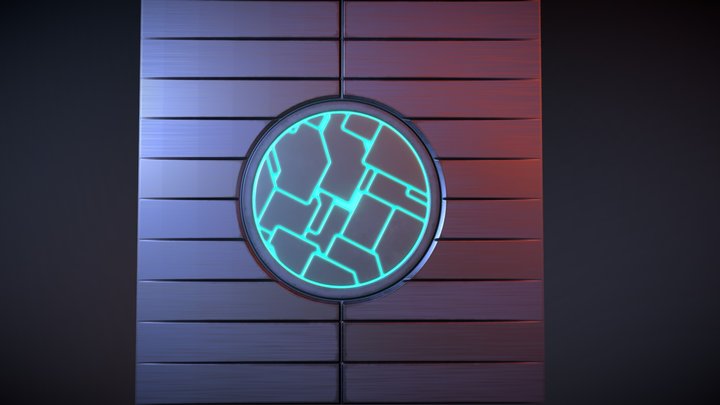 Indented Sci-Fi Panel 3D Model