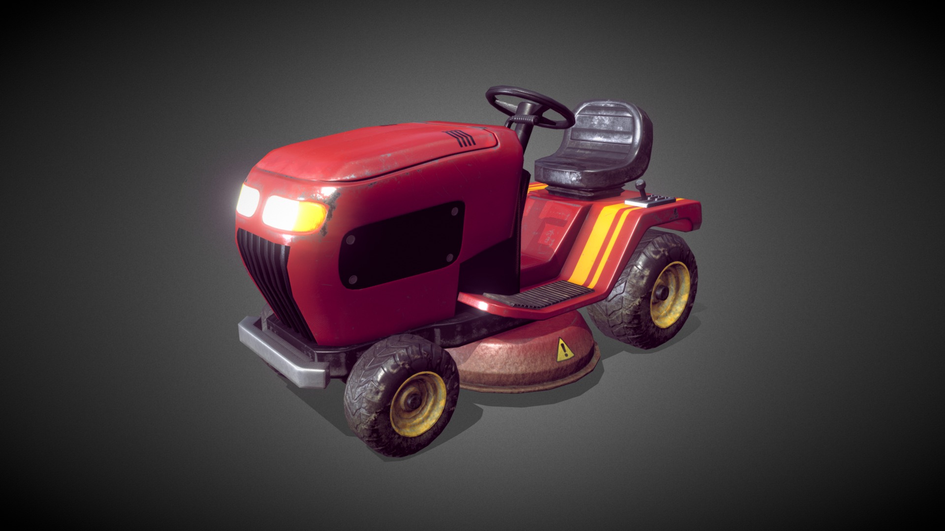 3D model Lawnmower Vehicle - This is a 3D model of the Lawnmower Vehicle. The 3D model is about a toy car with lights.