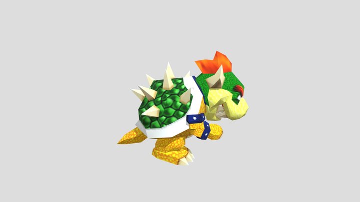 LowPoly PS1/N64 Style Bowser 3D Model