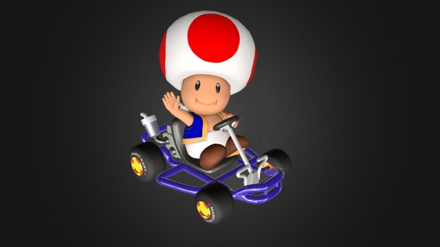 Toad on Kart 3D Model
