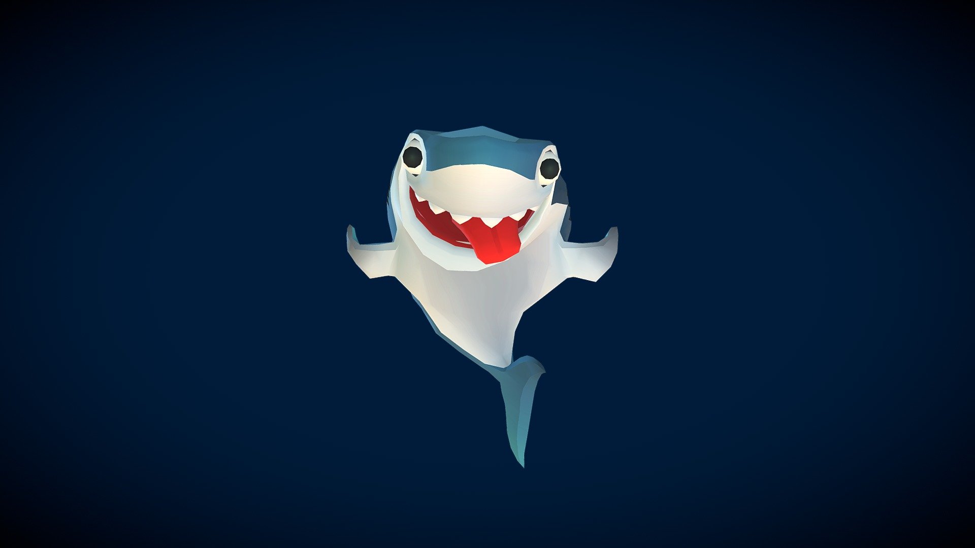 3D model Great White Shark - Game Ready VR / AR / low-poly rigged animated