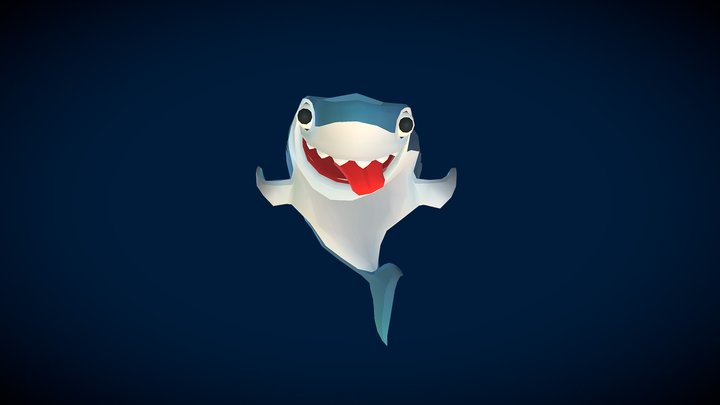 Cute Shark Baby Animated 3D Model