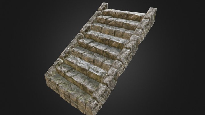 Mossy Stairs 3D Model