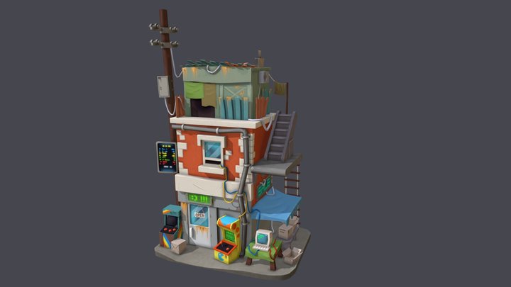 Hand-Paint Building 3D Model