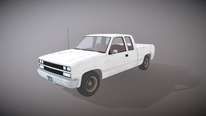 Old Pickup Truck | Interior & Separate Parts – Free 3D Model STL