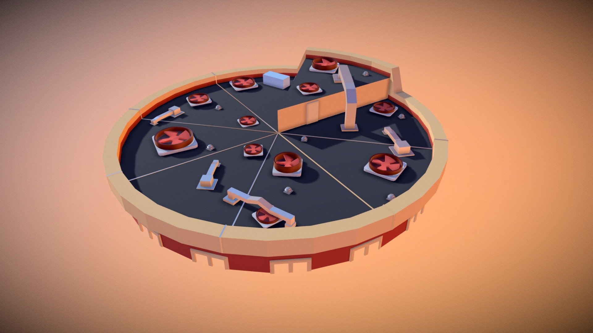 Pizza building roof