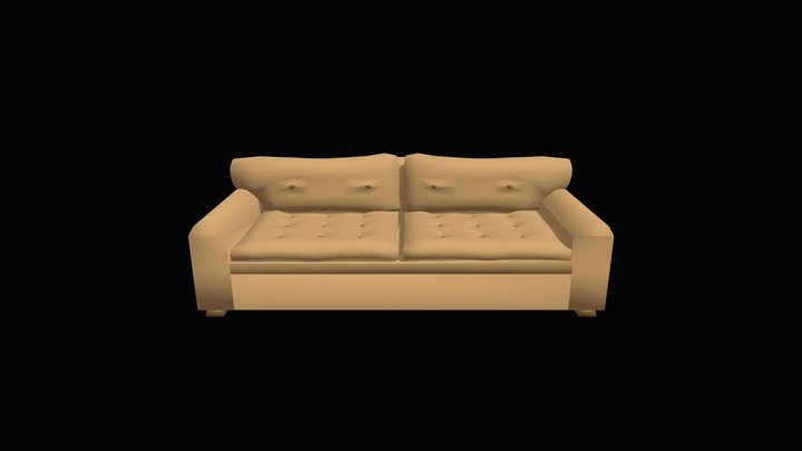 Stylized Low-Poly Couch – Modelo 3D gratuito STL