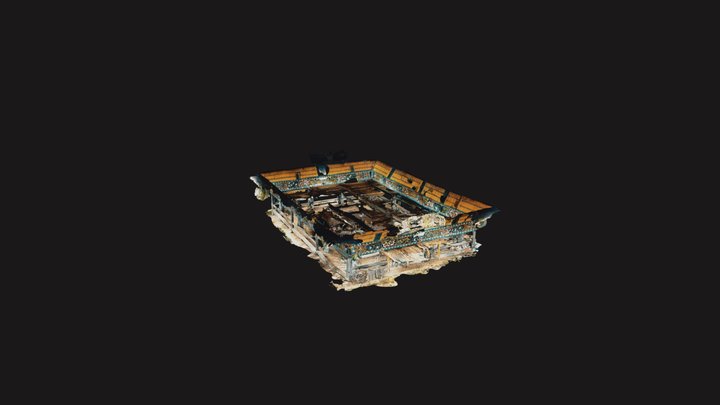 Dinding dan pilar bawah rumah gerga 3D Model