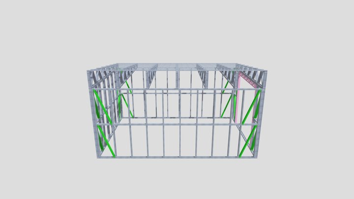 гараж 6х4 1 скат 3D Model