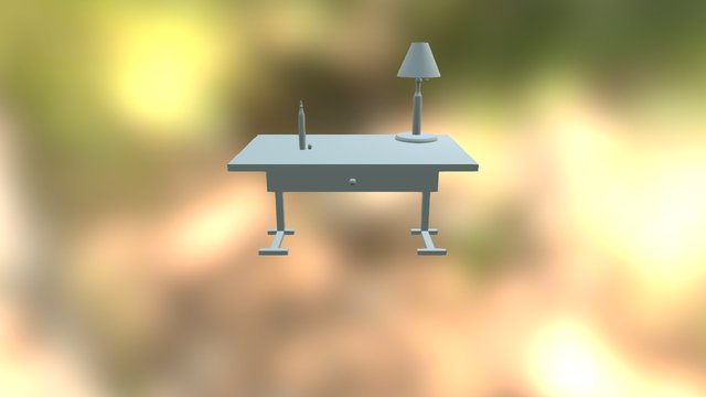 table & lamp 3D Model