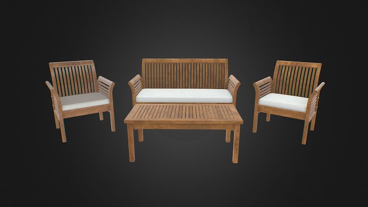 Seating Group with Cushion 3D Model