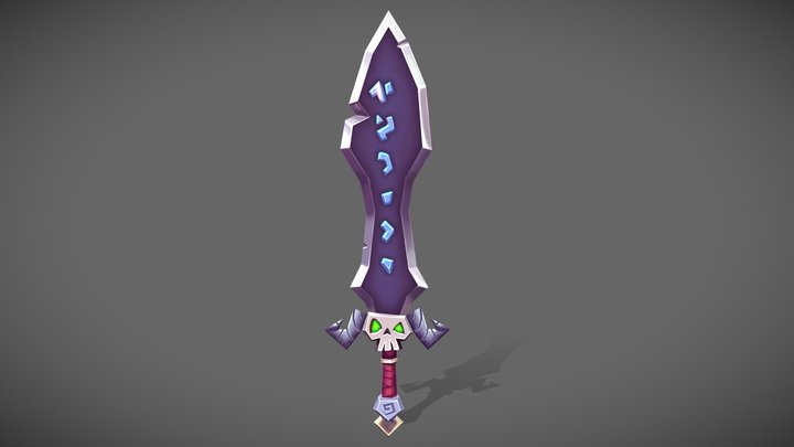 Stylized Skull Sword, Hand Painted Pirate Weapon 3D Model