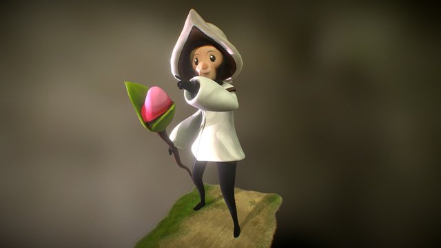 Healer Poses with Butterfly 3D Model