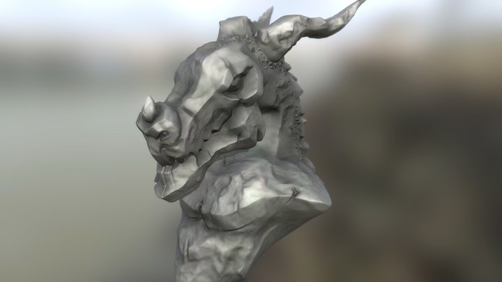 Dragon Statue 3D Model