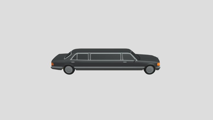 Mercedes W126 Limousine lowpoly for 3D-printing 3D Model