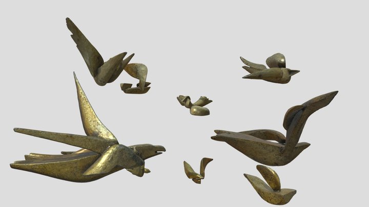 A Flutter Of Birds (Test: No Wires) 3D Model