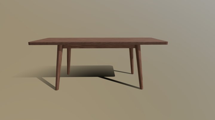 Wood Table 3D Model