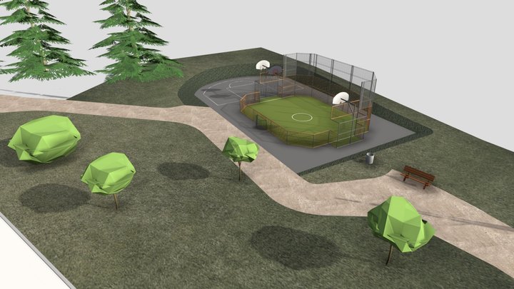 City stade Pasteur 01 3D Model