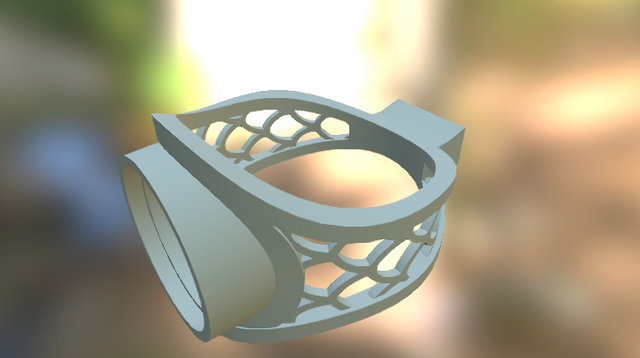 Bague Plique A Jour + Grenat 3D Model