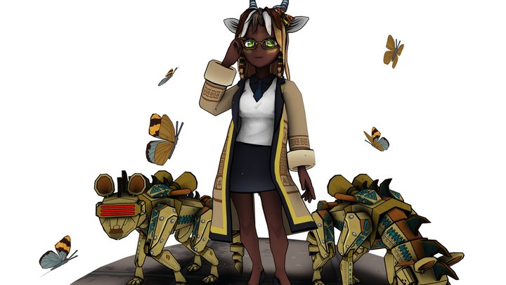 Gazelle girl 3D Model