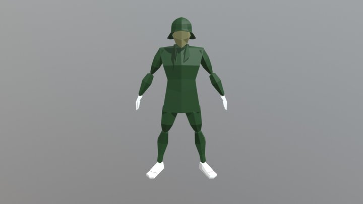 Low Poly Soldier 3D Model