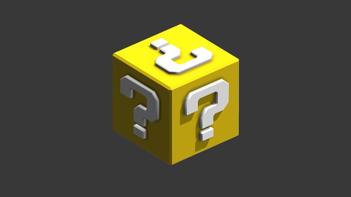 Super Mario Flat Cube 3D Model