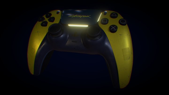 PS5 controller - Cyberpunk 2077 Edition 3D Model