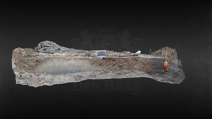 Coupe door een middeleeuwse uitbraaksleuf 3D Model