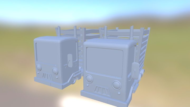 Low and High poly truck 3D Model