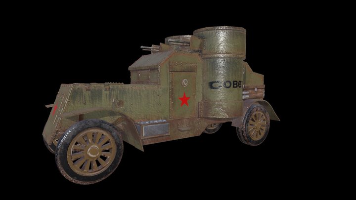 Austin Armored Car Soviet 3D Model