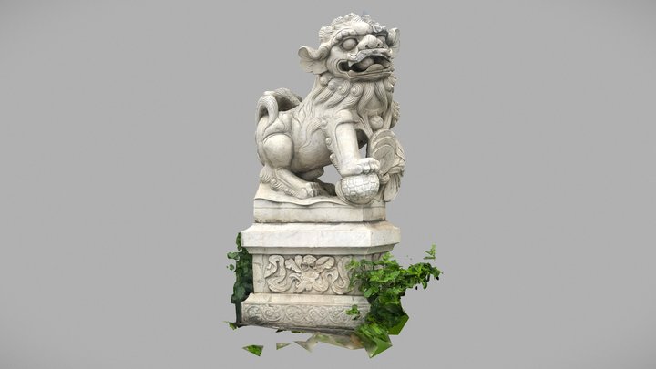 白色石狮子-深圳信立泰桥 3D Model