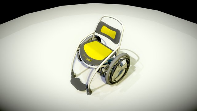 Explore Poolpod Aqua Wheelchair in 3d 3D Model